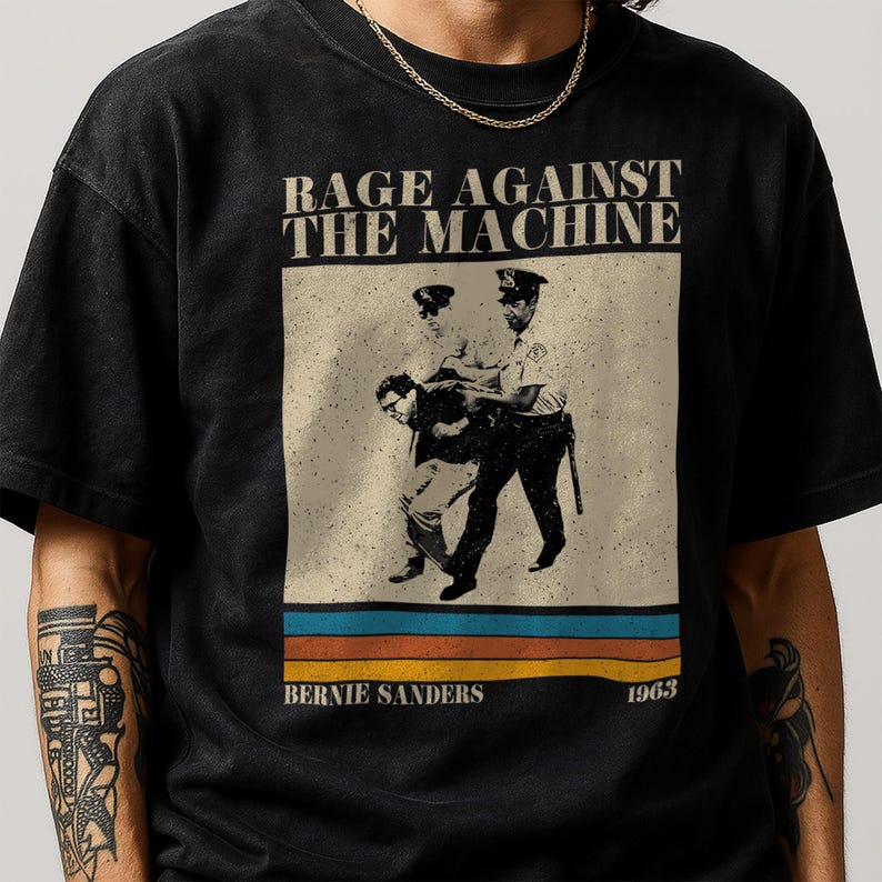 Bernie Sanders Shirt, Rage Against The Machine Shirt, Retro 90s Vintage
Shirt, 1963 Arrest Photo Tee, Resistance Tee, Anti Trump Shirt