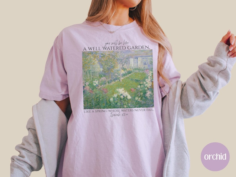 Gardening Bible Verse Christian Tshirt, Vintage Aesthetic Religious Woman
Gift, Summer Garden Shirt Women's Faith Apparel Merch, Jesus Tee