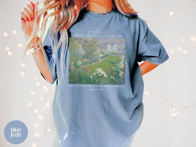 Gardening Bible Verse Christian Tshirt, Vintage Aesthetic Religious Woman
Gift, Summer Garden Shirt Women's Faith Apparel Merch, Jesus Tee