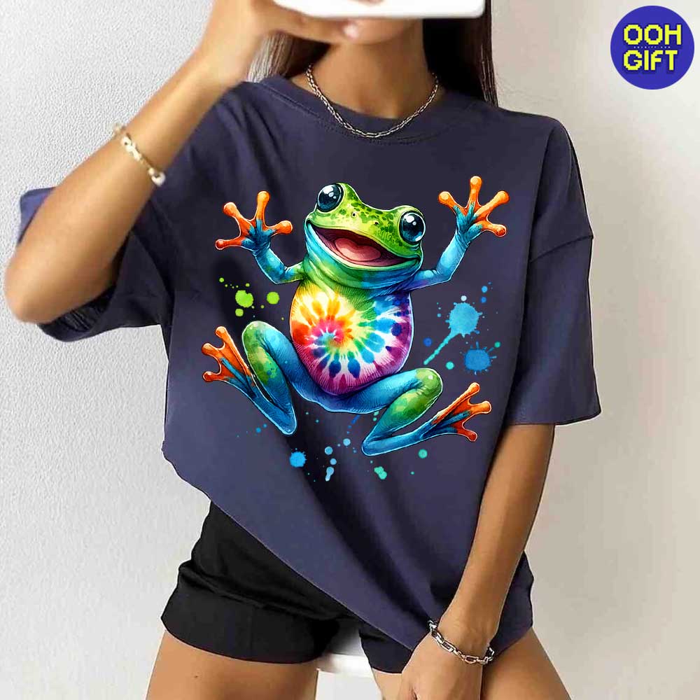 Cool Peace Frog Tie-Dye T-Shirt - Fun & Groovy Tee for Boys and Girls