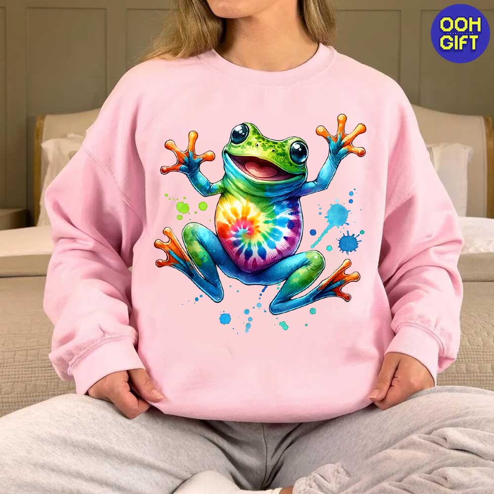 Cool Peace Frog Tie-Dye T-Shirt - Fun & Groovy Tee for Boys and Girls