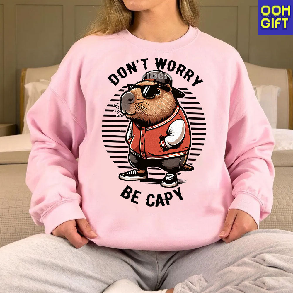 Don't Worry Be Capy T-Shirt | Funny Capybara Meme Tee for Animal Lovers