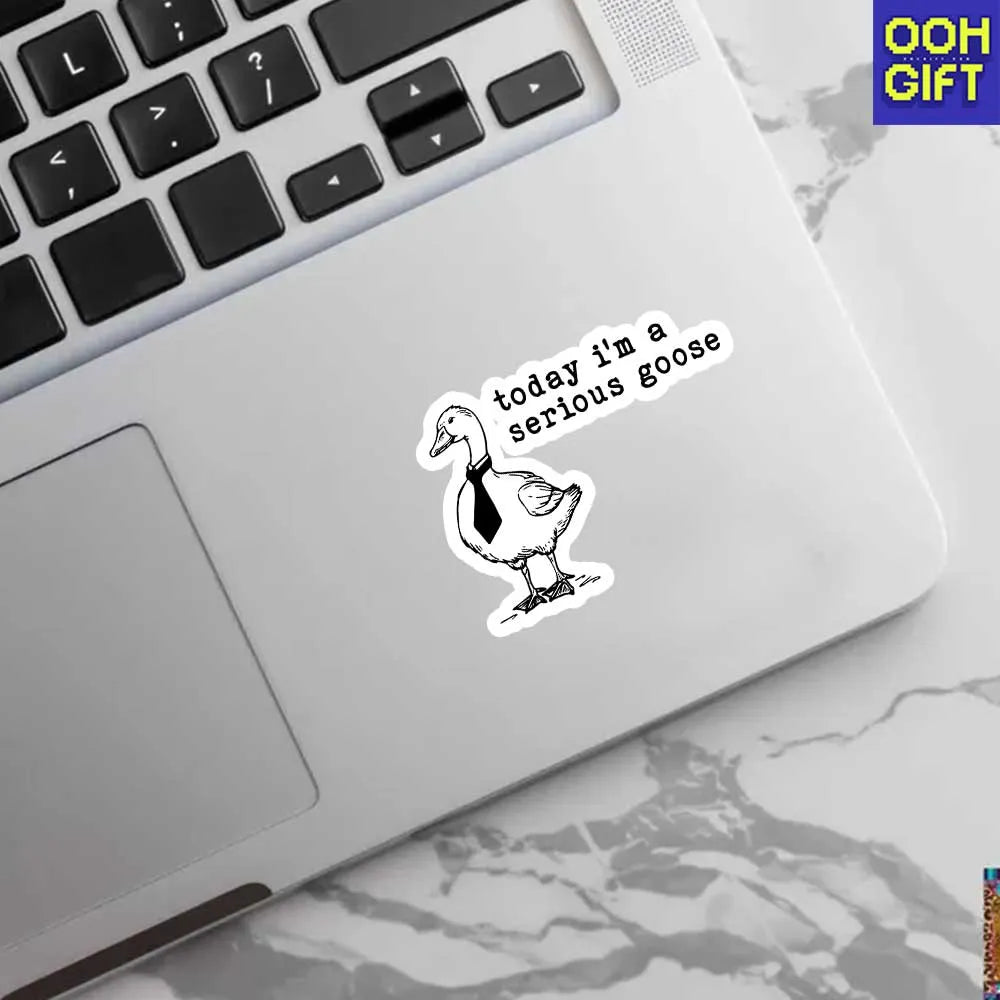 Funny Goose Stickers – "Today I'm a Serious Goose" Meme Sticker