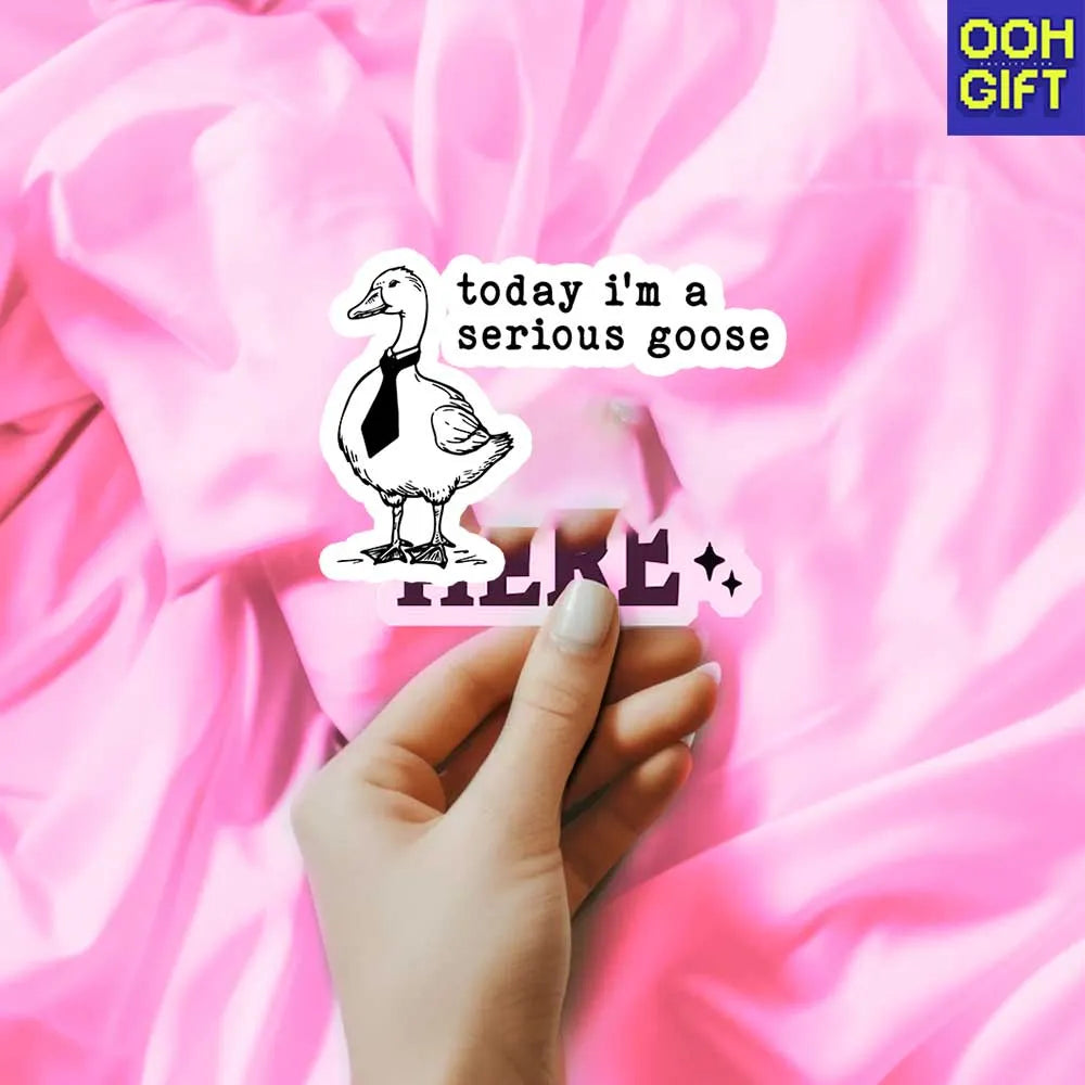 Funny Goose Stickers – "Today I'm a Serious Goose" Meme Sticker