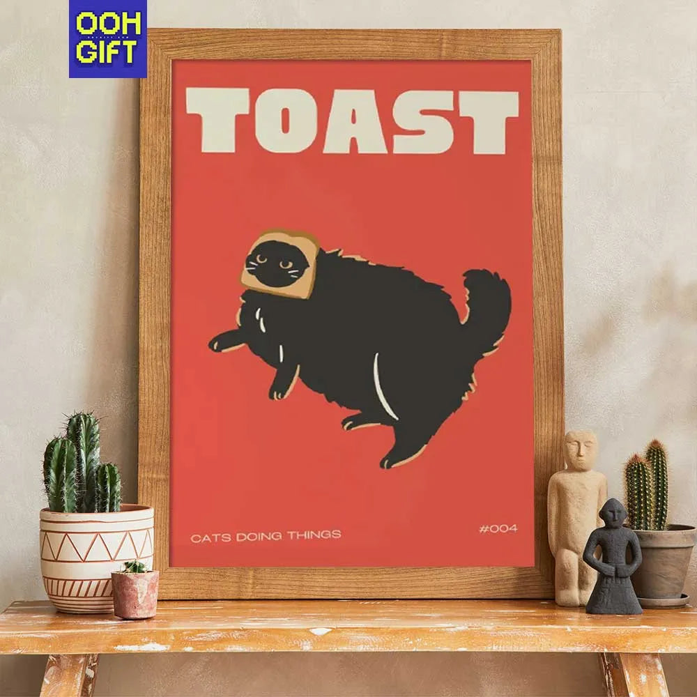 Funny Sarcastic Black Cat Wall Art | Humorous Cat Poster for Cat Lovers - Ooh-Gift