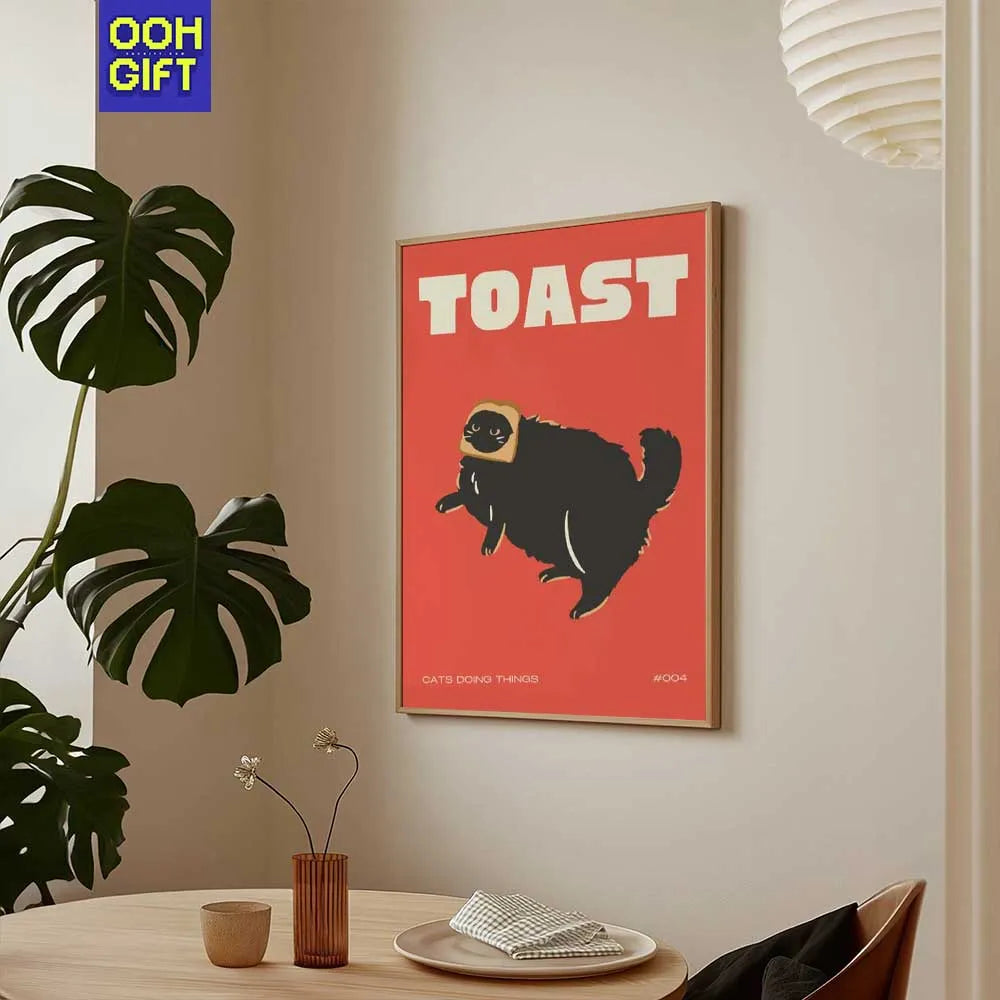 Funny Sarcastic Black Cat Wall Art | Humorous Cat Poster for Cat Lovers - Ooh-Gift