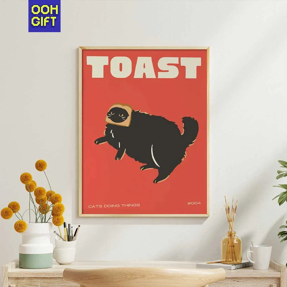 Funny Sarcastic Black Cat Wall Art | Humorous Cat Poster for Cat Lovers - Ooh-Gift