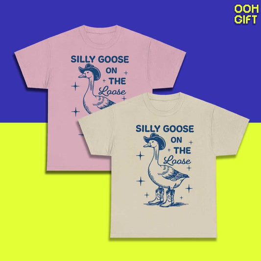 Funny Sarcastic Silly Goose T-Shirt | Humorous Sarcastic Western Tee | Retro 90s Style - Ooh-Gift