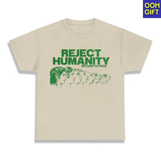 Funny Sarcastic T-Shirts Reject Humanity Frog Graphic Tee Humorous Sarcastic Shirt - Ooh-Gift