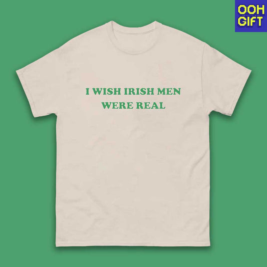 I Wish Irish Men Were Real Baby Tee – Funny Y2K St. Patrick’s Day Shirt - Ooh-Gift