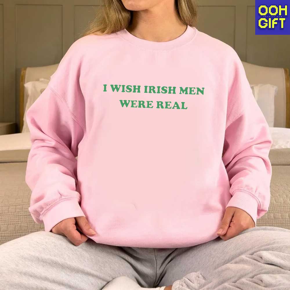 I Wish Irish Men Were Real Baby Tee – Funny Y2K St. Patrick’s Day Shirt - Ooh-Gift