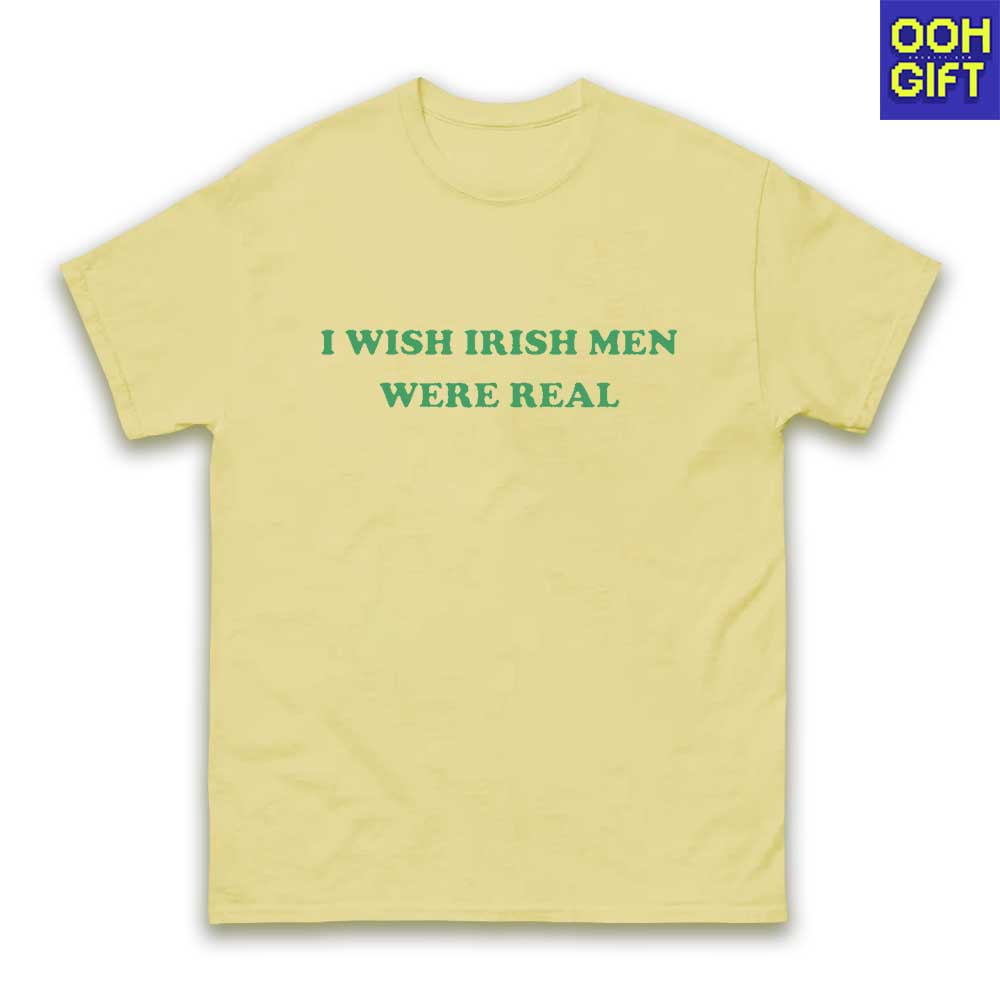 I Wish Irish Men Were Real Baby Tee – Funny Y2K St. Patrick’s Day Shirt - Ooh-Gift