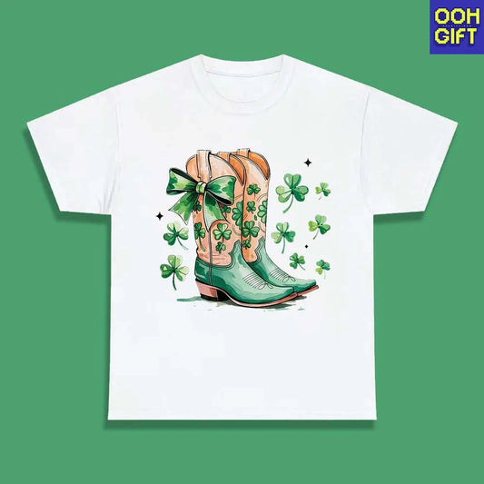 Lucky Cowgirl Social Club T-Shirt | Western Irish St. Patrick’s Day Tee - Ooh-Gift