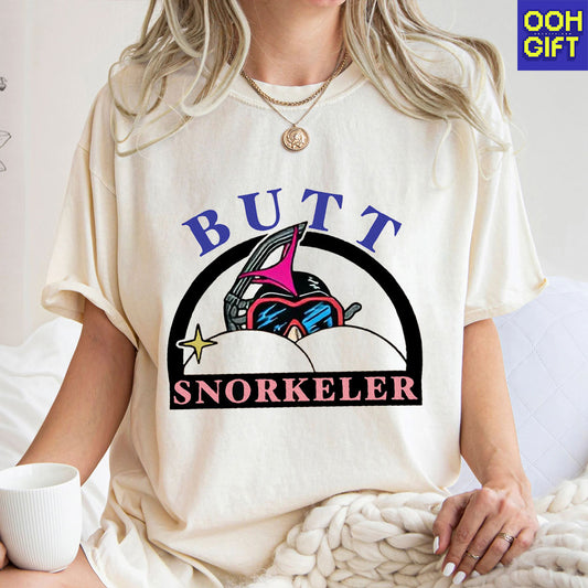 Retro Comfort Butt Snorkeler Shirt  Funny Adult Humor Tee  Sarcastic Gag Gift  Trendy Graphic T-Shirt for Men & Women