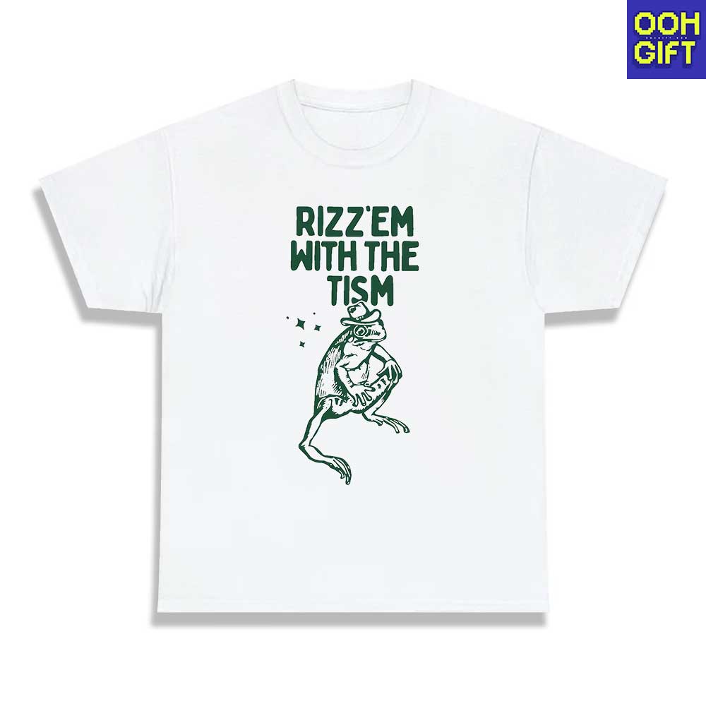 Rizz Em With The Tism Funny Shirt | Funny Animal Graphic T-Shirt | Autism Awareness Tee