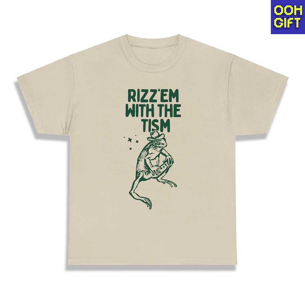 Rizz Em With The Tism Funny Shirt | Funny Animal Graphic T-Shirt | Autism Awareness Tee