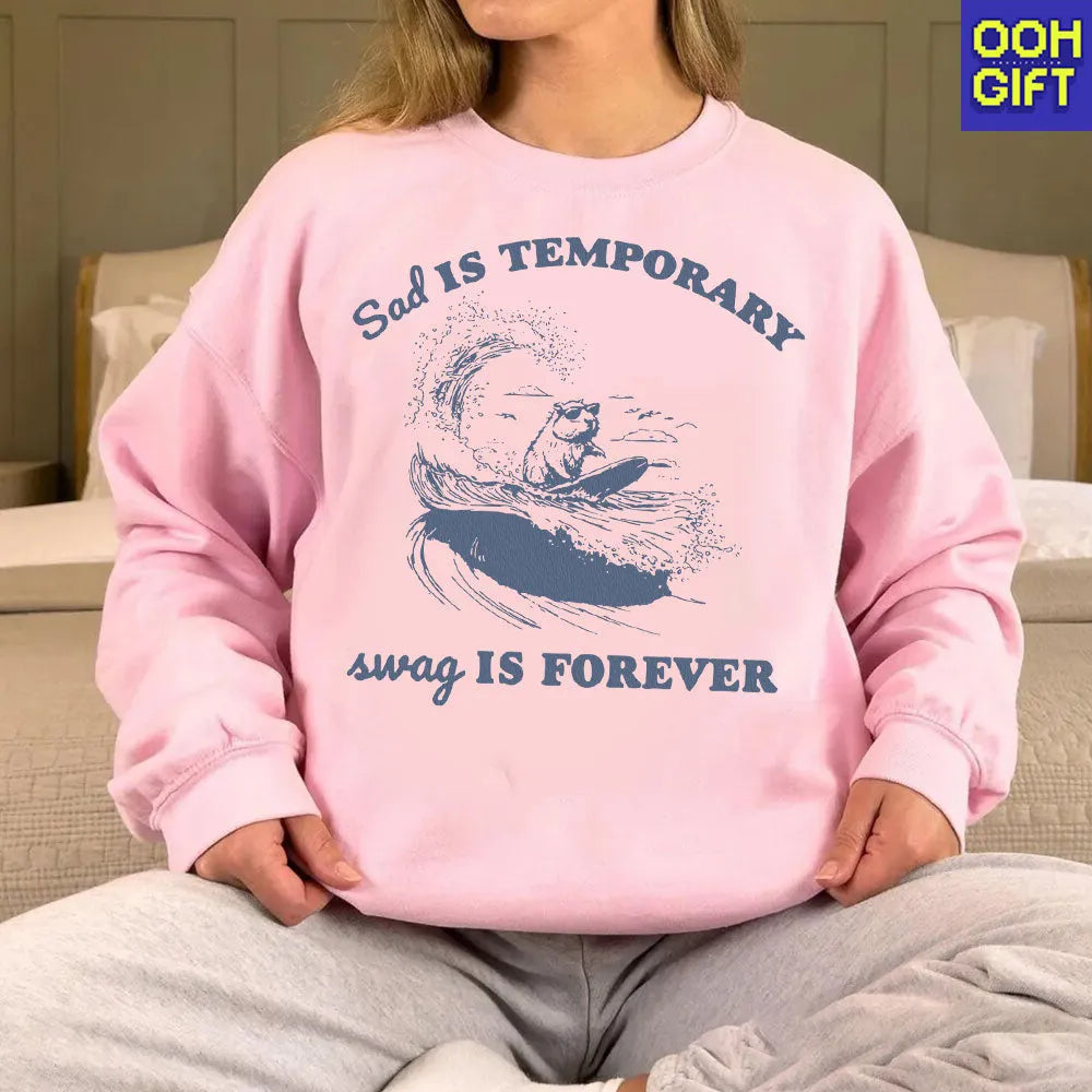 Sad Is Temporary, Swag Is Forever Shirt – Funny Capybara Meme Tee
