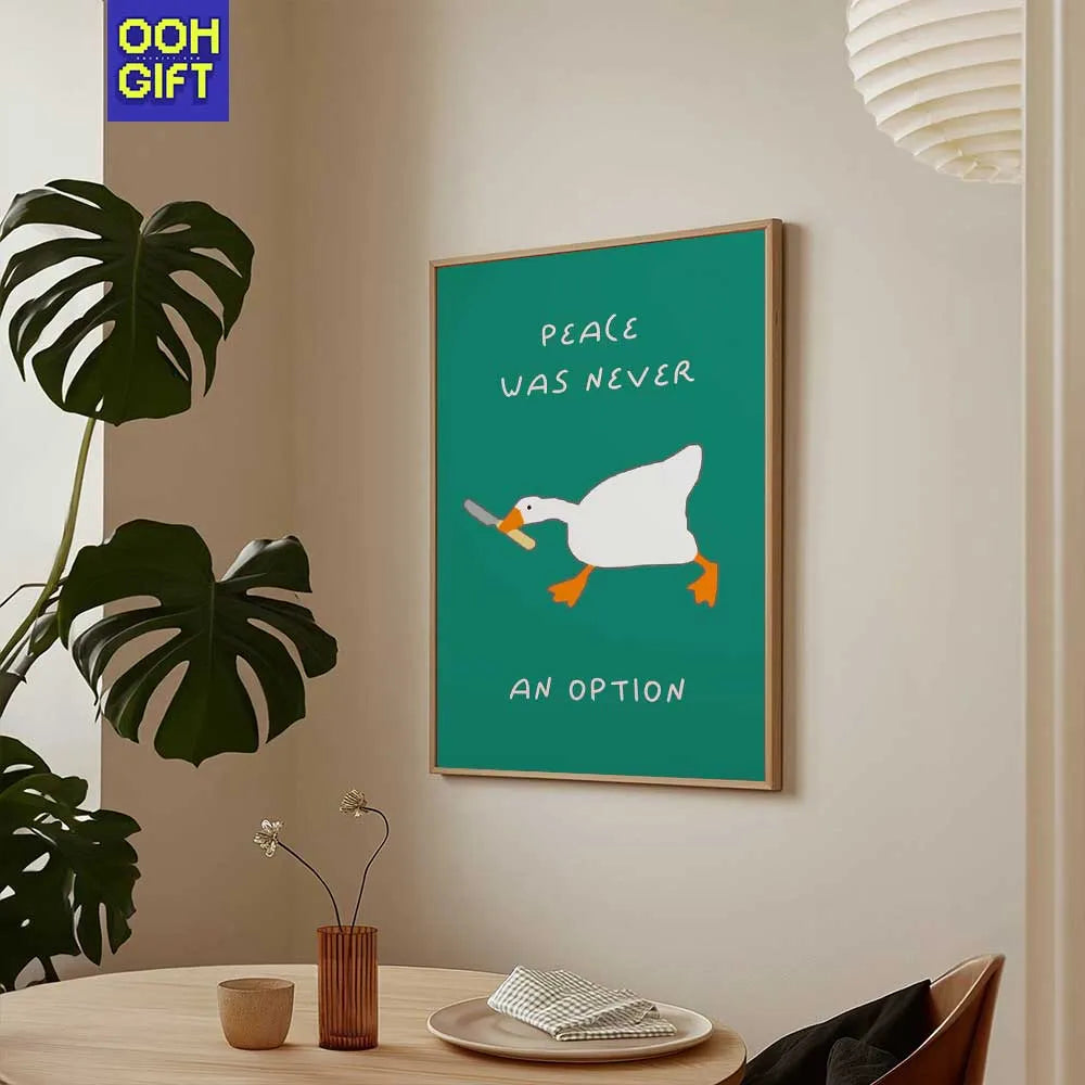 Silly Goose Print | Funny Gen Z Living Room Decor | Trendy Duck Wall Art - Ooh-Gift