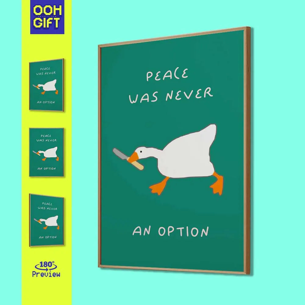 Silly Goose Print | Funny Gen Z Living Room Decor | Trendy Duck Wall Art - Ooh-Gift