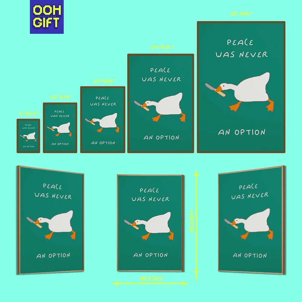 Silly Goose Print | Funny Gen Z Living Room Decor | Trendy Duck Wall Art - Ooh-Gift