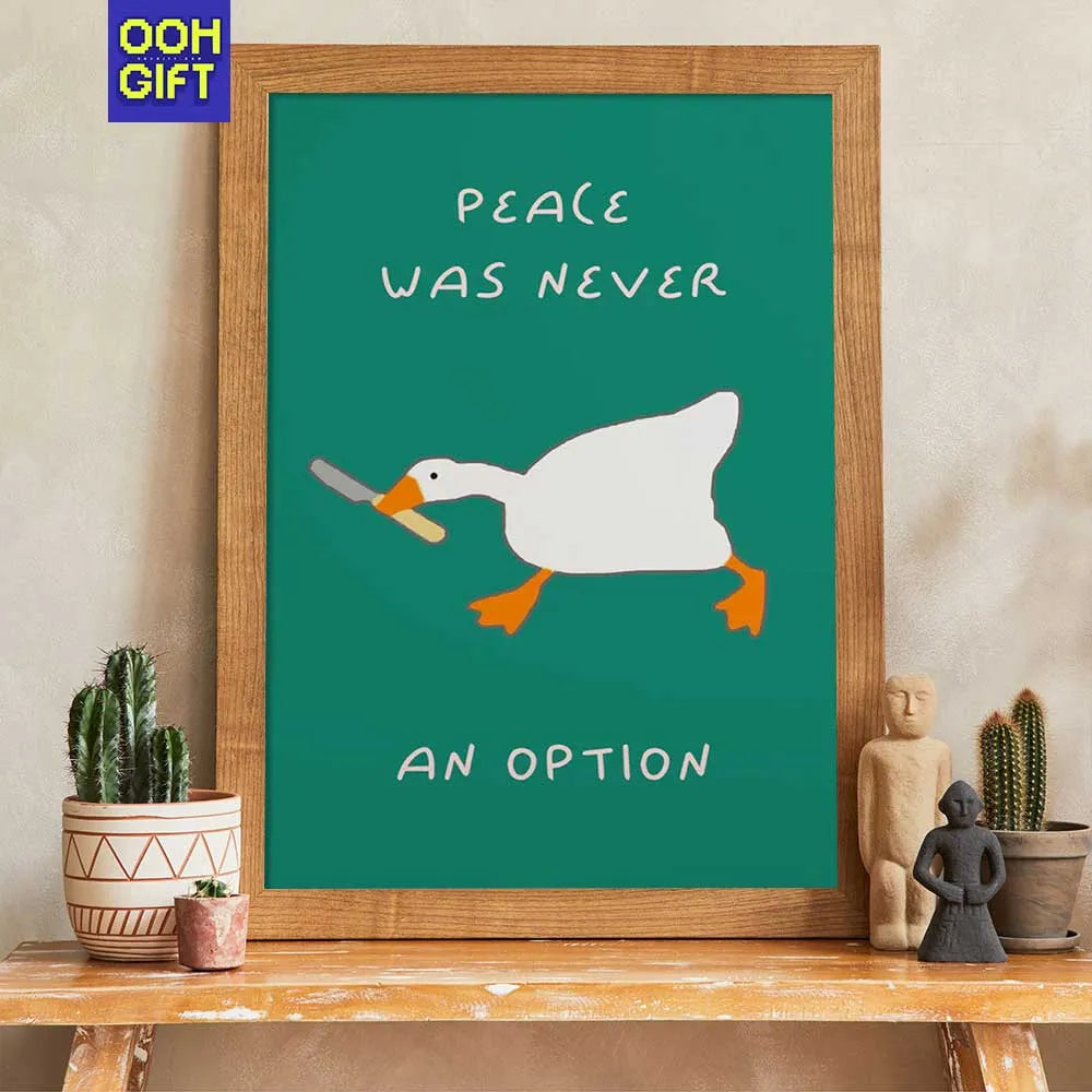 Silly Goose Print | Funny Gen Z Living Room Decor | Trendy Duck Wall Art - Ooh-Gift