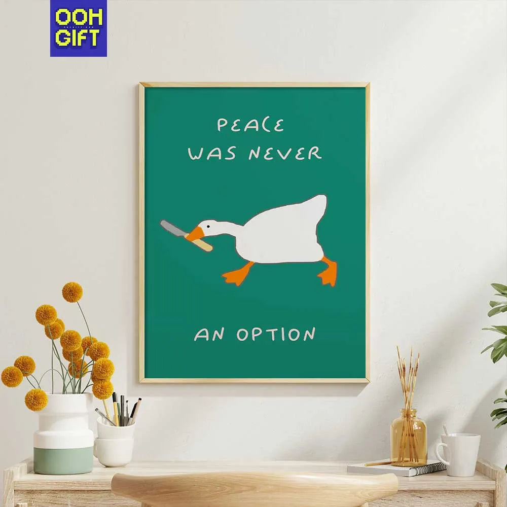 Silly Goose Print | Funny Gen Z Living Room Decor | Trendy Duck Wall Art - Ooh-Gift