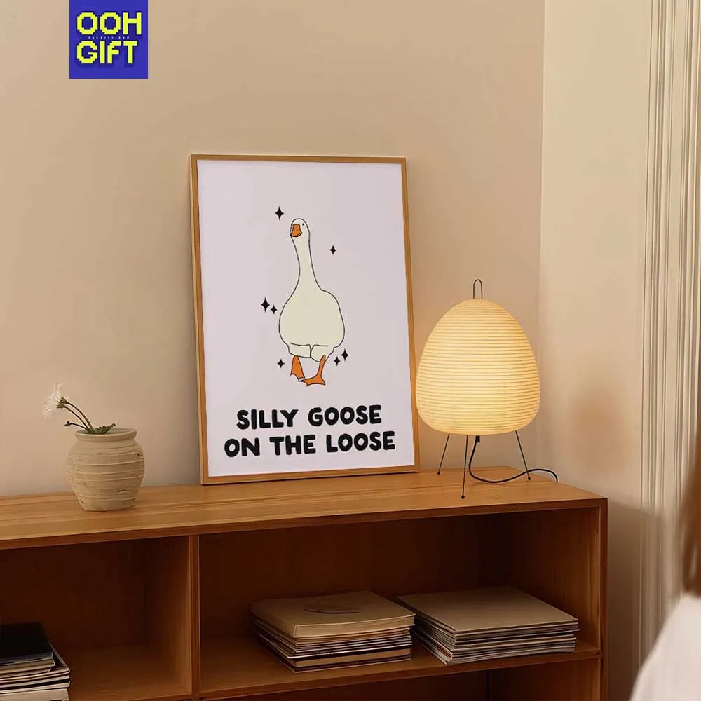 Silly Goose on the Loose Art Print | Funny Goose Poster | Sarcastic Wall Decor - Ooh-Gift