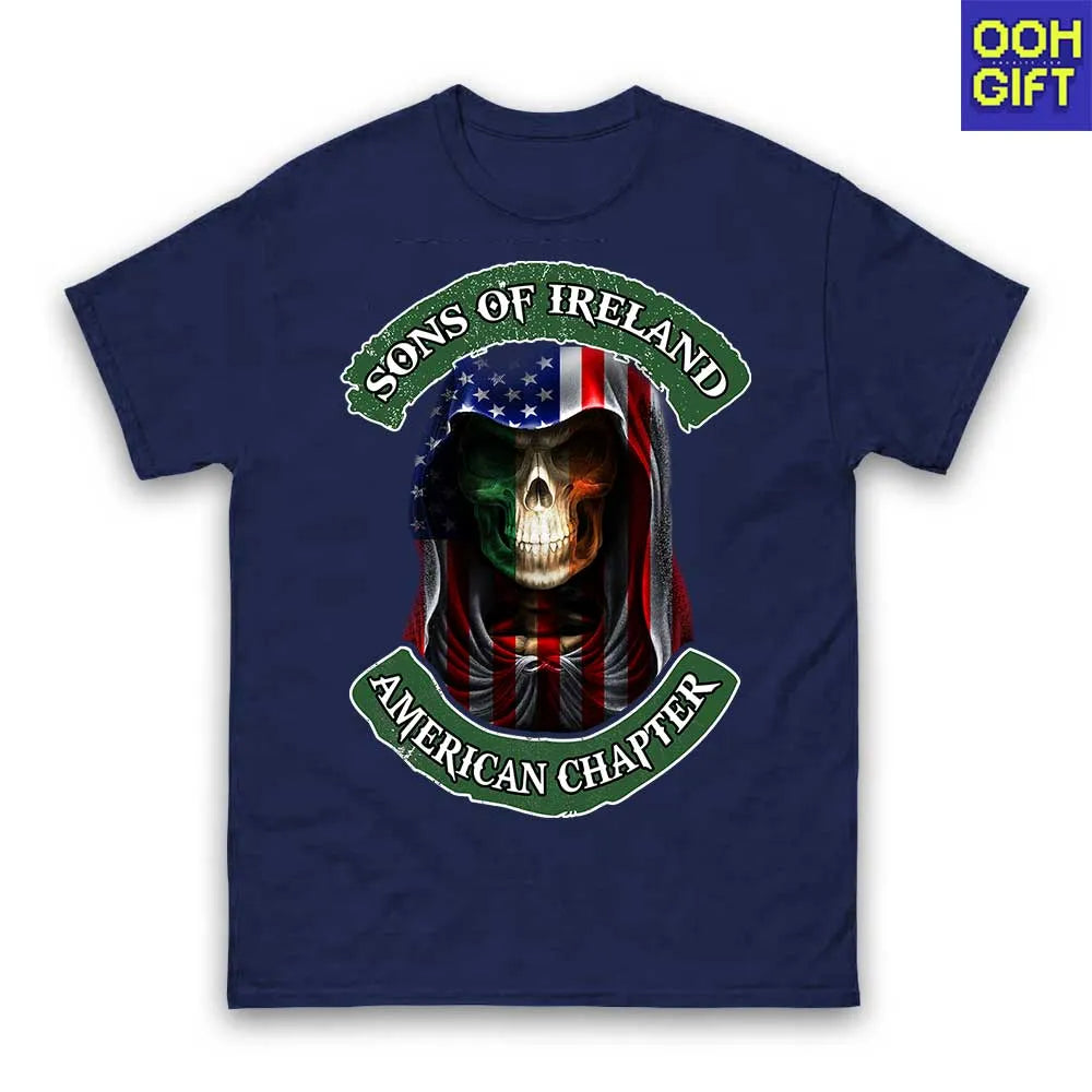 Sons of Ireland American Chapter T-Shirt – Irish American Patriotic Skull Tee - Ooh-Gift