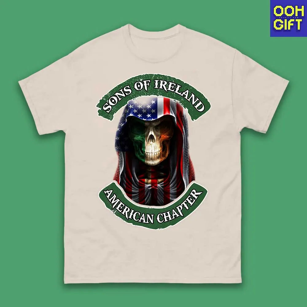 Sons of Ireland American Chapter T-Shirt – Irish American Patriotic Skull Tee - Ooh-Gift