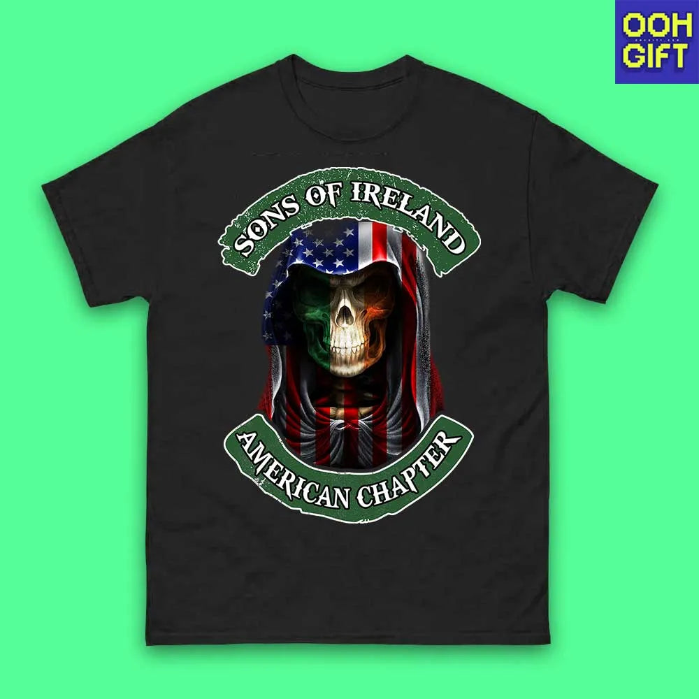 Sons of Ireland American Chapter T-Shirt – Irish American Patriotic Skull Tee - Ooh-Gift