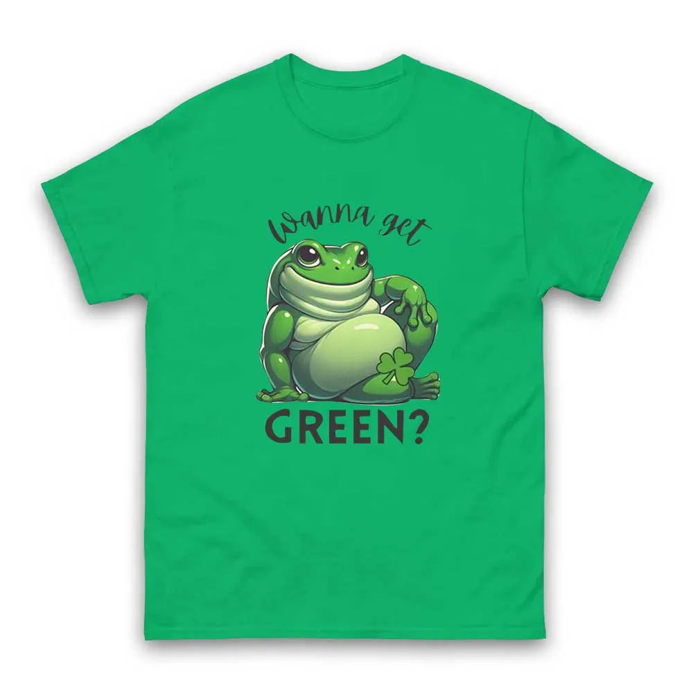 St. Patrick's Day Frog T-Shirt – Wanna Get Green Funny Paddy's Tee - Ooh-Gift