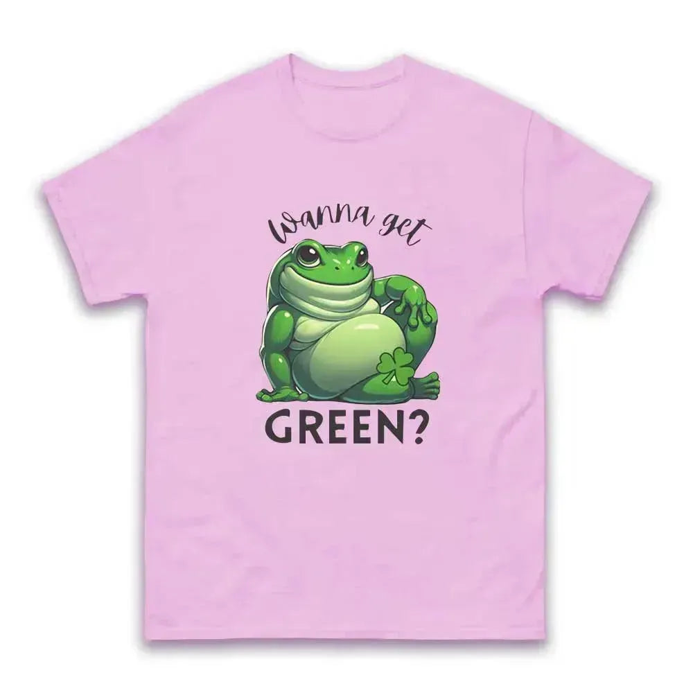 St. Patrick's Day Frog T-Shirt – Wanna Get Green Funny Paddy's Tee - Ooh-Gift