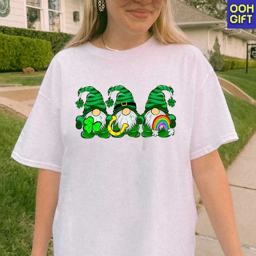 St. Patrick's Day Gnomes Shirt | Lucky Clover Irish Tee | Festive Holiday Shirt - Ooh-Gift