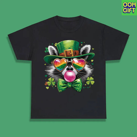 St. Patrick's Day T-shirts – Leprechaun Raccoon Lucky Tees for Festive Fun