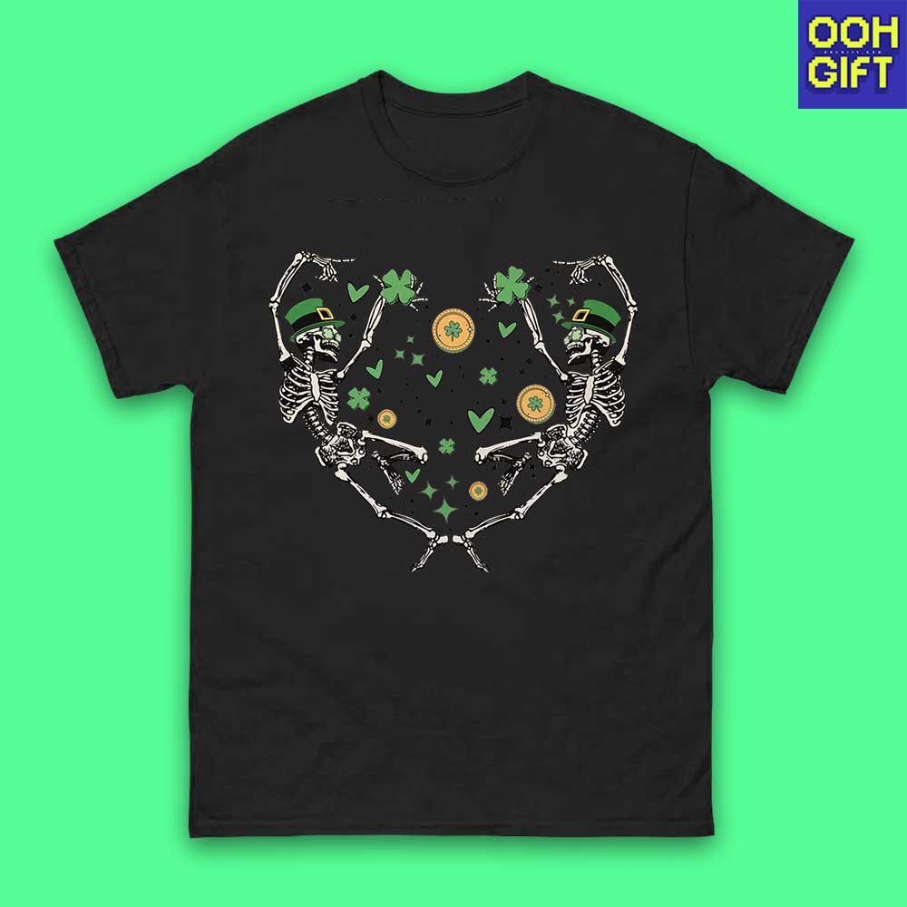 St Patrick's Day Dancing Skeleton T-shirt – Funny & Trendy Irish Skeleton Tee - Ooh-Gift