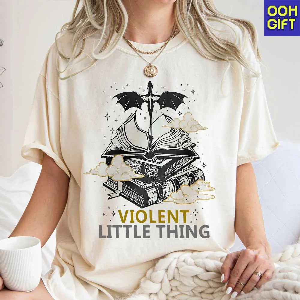 Violent Little Thing T-shirt – Fourth Wing Xaden Riorson Fan Tee | Dark Academia Bookworm Shirt - Ooh-Gift