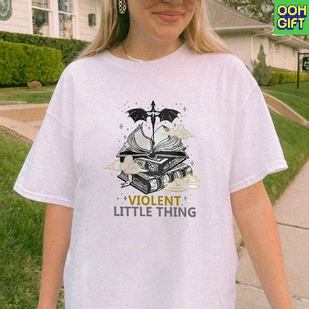 Violent Little Thing T-shirt – Fourth Wing Xaden Riorson Fan Tee | Dark Academia Bookworm