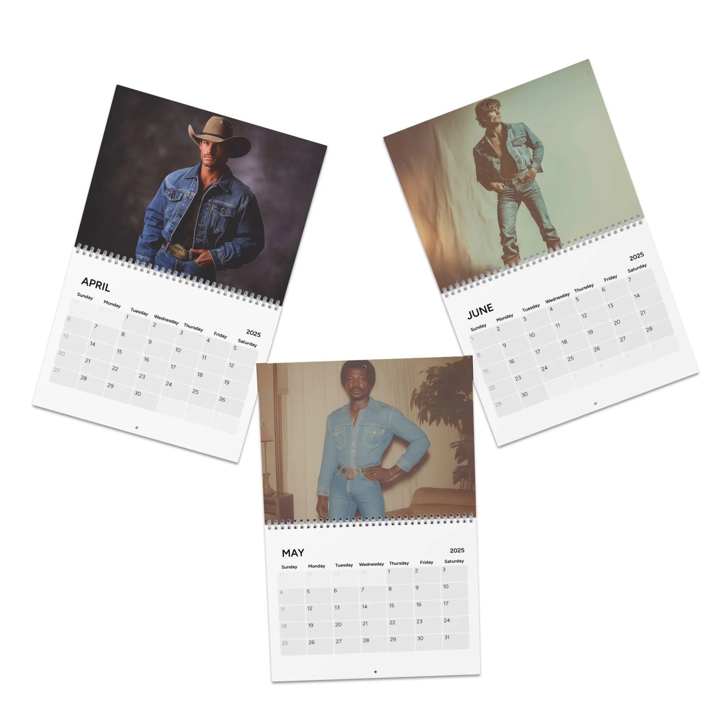 Funny Calendar 2025 | Men in Double Denim | Weird & Humorous Wall Art - Ooh-Gift