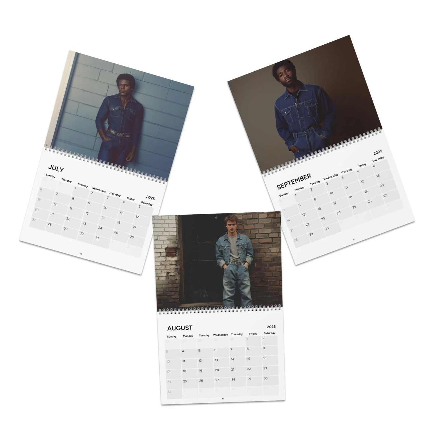 Funny Calendar 2025 | Men in Double Denim | Weird & Humorous Wall Art - Ooh-Gift