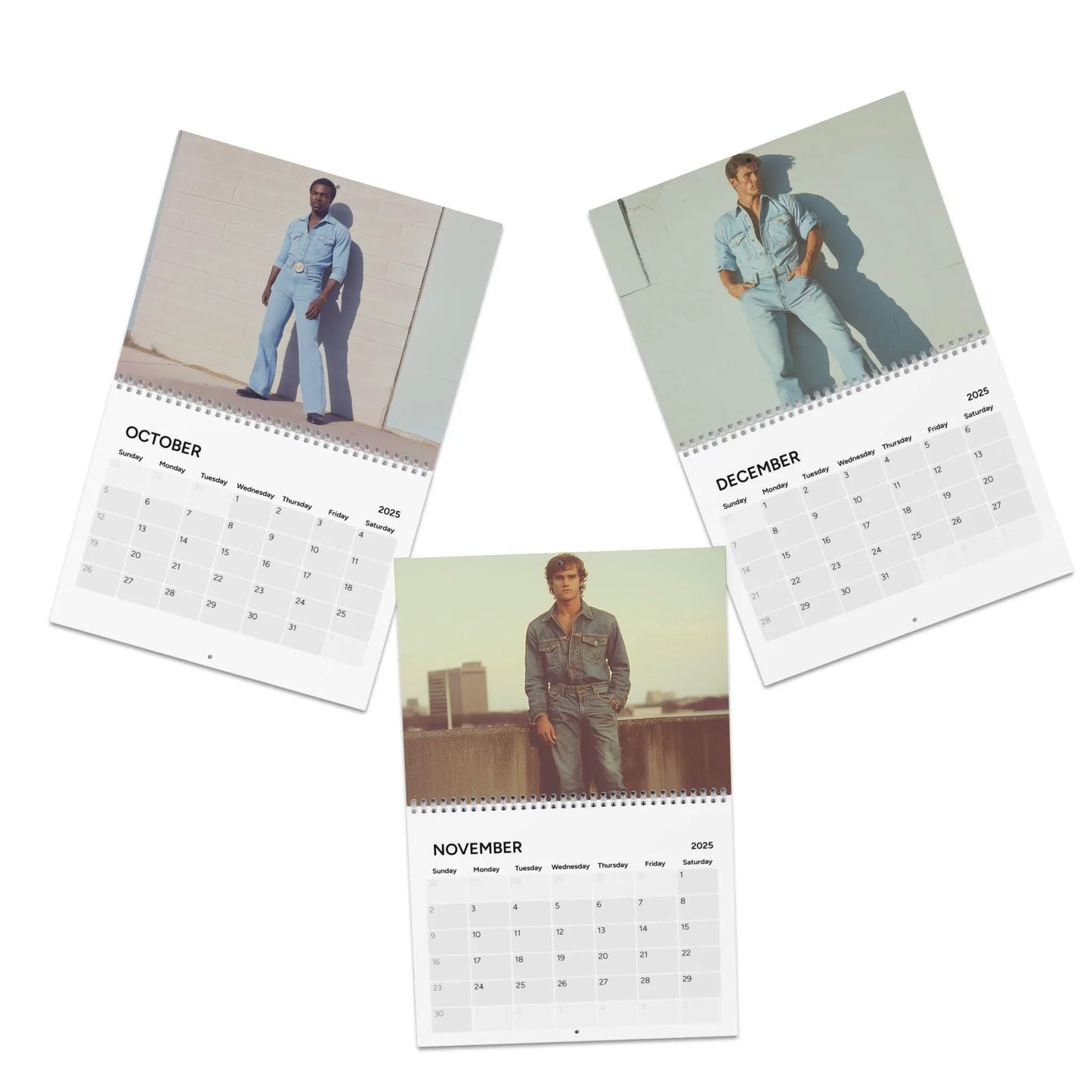 Funny Calendar 2025 | Men in Double Denim | Weird & Humorous Wall Art - Ooh-Gift