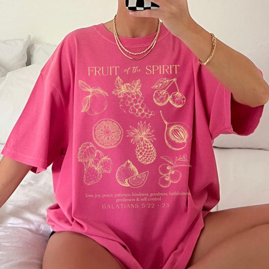 Fruit of the Spirit Christian Merch TShirt, Trendy Aesthetic Bible Verse 
Shirt, Comfort Colors Oversized Beach Tee, Youth Group Shirts